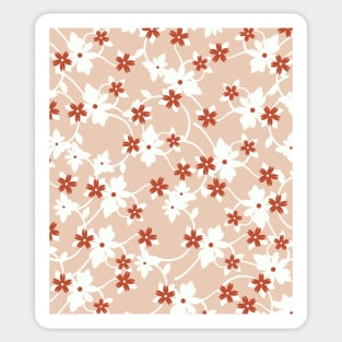 Dark orange Flower Art Sticker